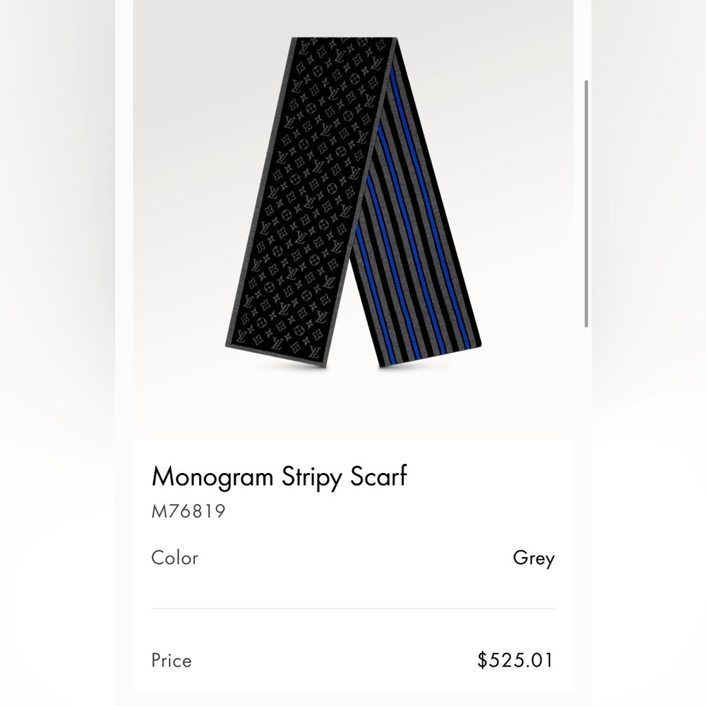 Men’s Louis Vuitton Stripy Scarf